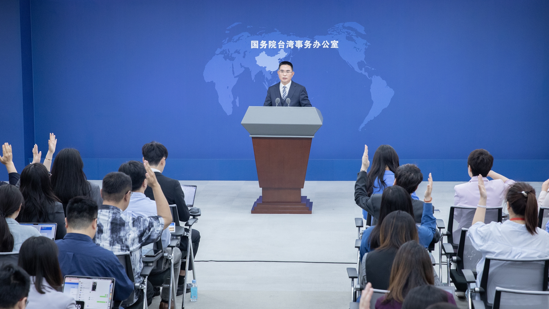 国台办：80年前台湾重归中国版图 80年后不可能让台湾分裂出去图片